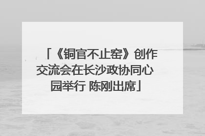 《铜官不止窑》创作交流会在长沙政协同心园举行 陈刚出席