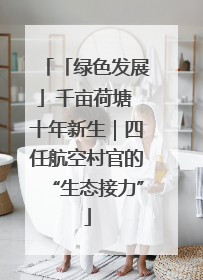 「绿色发展」千亩荷塘 十年新生｜四任航空村官的“生态接力”