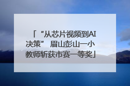 “从芯片视频到AI决策” 眉山彭山一小教师斩获市赛一等奖