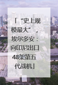 “史上规模最大”，埃尔多安：向印尼出口48架第五代战机