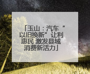 玉山：汽车“以旧换新”让利惠民 激发县域消费新活力