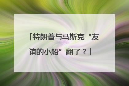 特朗普与马斯克“友谊的小船”翻了？