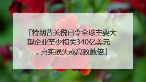 特朗普关税已令全球主要大型企业至少损失340亿美元，真实损失或高致数倍