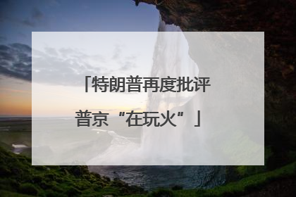 特朗普再度批评普京“在玩火”