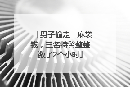 男子偷走一麻袋钱，三名特警整整数了2个小时