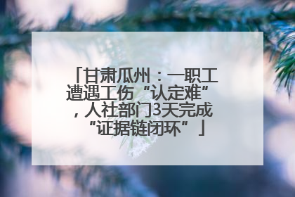 甘肃瓜州：一职工遭遇工伤“认定难”，人社部门3天完成“证据链闭环”