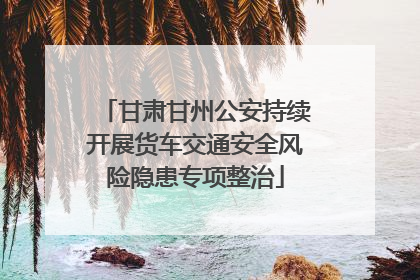 甘肃甘州公安持续开展货车交通安全风险隐患专项整治