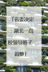 省委决定：湖北一高校领导班子调整