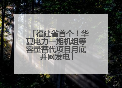福建省首个！华夏电力一期机组等容量替代项目月底并网发电