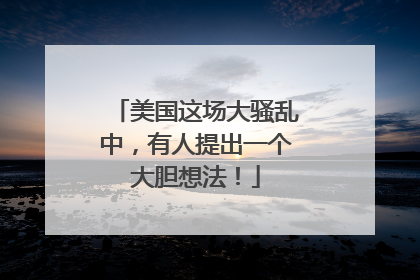 美国这场大骚乱中，有人提出一个大胆想法！