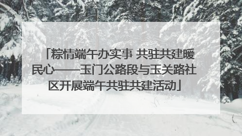 粽情端午办实事 共驻共建暖民心——玉门公路段与玉关路社区开展端午共驻共建活动