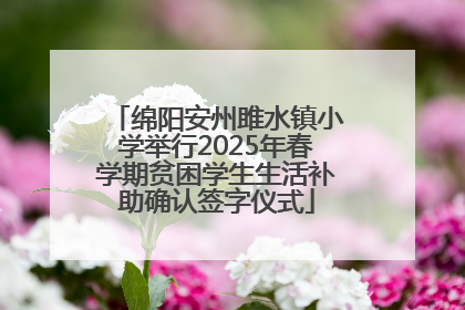 绵阳安州雎水镇小学举行2025年春学期贫困学生生活补助确认签字仪式