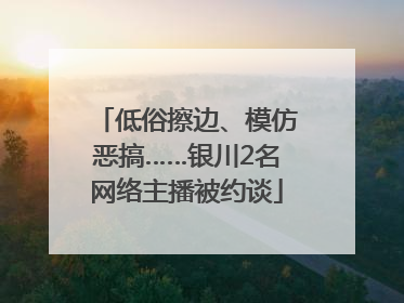 低俗擦边、模仿恶搞……银川2名网络主播被约谈