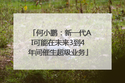 何小鹏：新一代AI可能在未来3到4年间催生超级业务