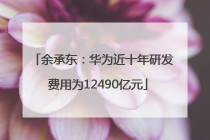 余承东：华为近十年研发费用为12490亿元
