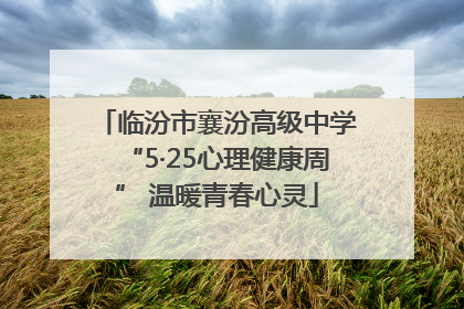 临汾市襄汾高级中学“5·25心理健康周” 温暖青春心灵