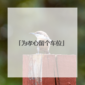 为孝心留个车位