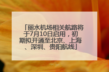 丽水机场相关航路将于7月10日启用，初期拟开通至北京、上海、深圳、贵阳航线