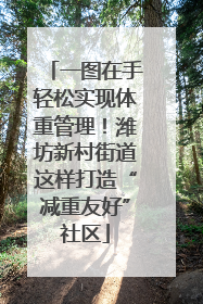 一图在手轻松实现体重管理！潍坊新村街道这样打造“减重友好”社区
