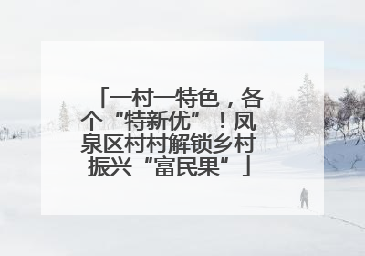 一村一特色，各个“特新优”！凤泉区村村解锁乡村振兴“富民果”