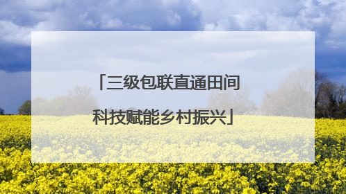 三级包联直通田间 科技赋能乡村振兴