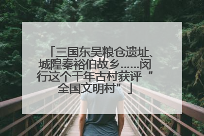 三国东吴粮仓遗址、城隍秦裕伯故乡……闵行这个千年古村获评“全国文明村”