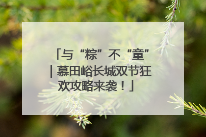 与“粽”不“童”｜慕田峪长城双节狂欢攻略来袭！