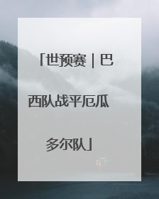 世预赛｜巴西队战平厄瓜多尔队