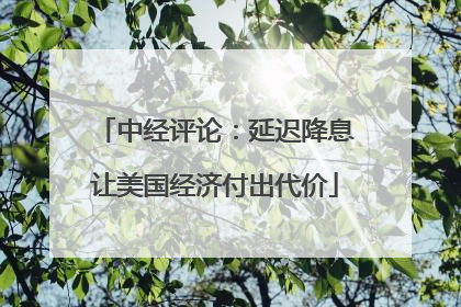 中经评论：延迟降息让美国经济付出代价