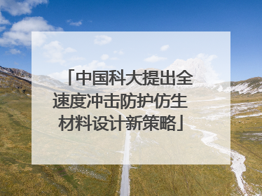 中国科大提出全速度冲击防护仿生材料设计新策略