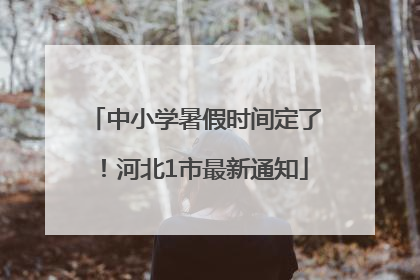 中小学暑假时间定了！河北1市最新通知