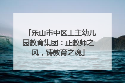 乐山市中区土主幼儿园教育集团：正教师之风，铸教育之魂