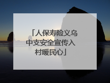 人保寿险义乌中支安全宣传入村暖民心