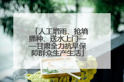 人工增雨、抢墒播种、送水上门——甘肃全力抗旱保障群众生产生活