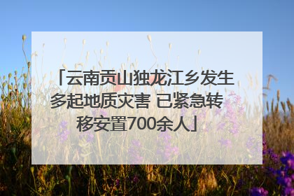 云南贡山独龙江乡发生多起地质灾害 已紧急转移安置700余人