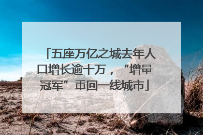 五座万亿之城去年人口增长逾十万，“增量冠军”重回一线城市