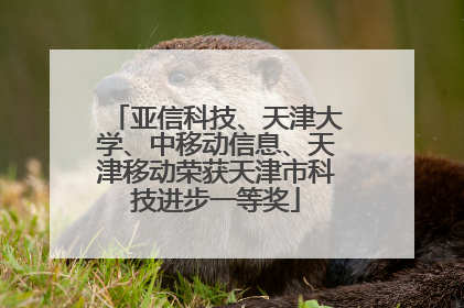 亚信科技、天津大学、中移动信息、天津移动荣获天津市科技进步一等奖