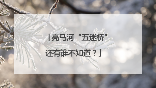 亮马河“五迷桥”还有谁不知道？