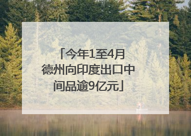 今年1至4月 德州向印度出口中间品逾9亿元