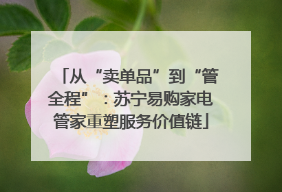 从“卖单品”到“管全程”：苏宁易购家电管家重塑服务价值链