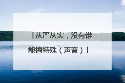 从严从实，没有谁能搞特殊（声音）