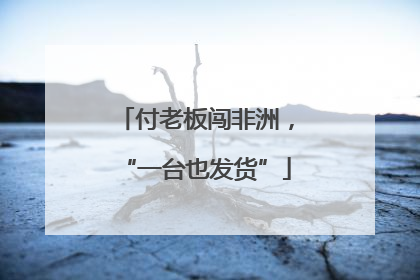 付老板闯非洲，“一台也发货”