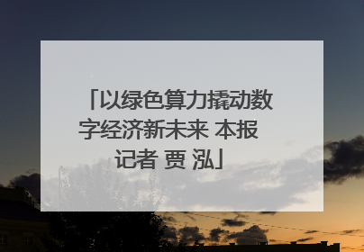 以绿色算力撬动数字经济新未来 本报记者 贾 泓