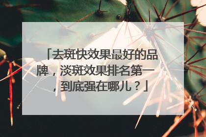去斑快效果最好的品牌，淡斑效果排名第一，到底强在哪儿？