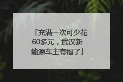 充满一次可少花60多元，武汉新能源车主有福了