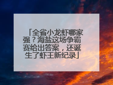 全省小龙虾哪家强？海盐这场争霸赛给出答案，还诞生了虾王新纪录