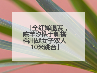 全红婵退赛，陈芋汐携手新搭档出战女子双人10米跳台