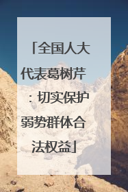 全国人大代表葛树芹：切实保护弱势群体合法权益