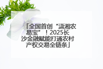 全国首创“潇湘农易宝”！2025长沙金融赋能打通农村产权交易全链条
