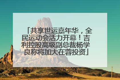 共享世运嘉年华，全民运动会活力开幕！吉利控股高级副总裁杨学良称将加大在蓉投资